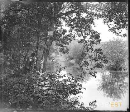Pêcheur au bord d'un ruisseau (Martincourt)